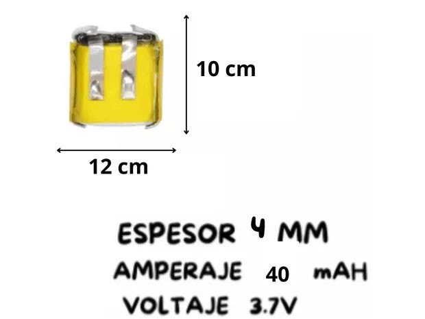 &u+ BATERIA AURICULAR DRON PARLANTE 3.7V 40MHA 401012